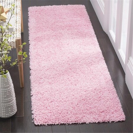 Safavieh 2 ft. 3 in. x 8 ft. SGA-Athens Shag Rectangle Machine Made Rug Pink SGAS119P-28